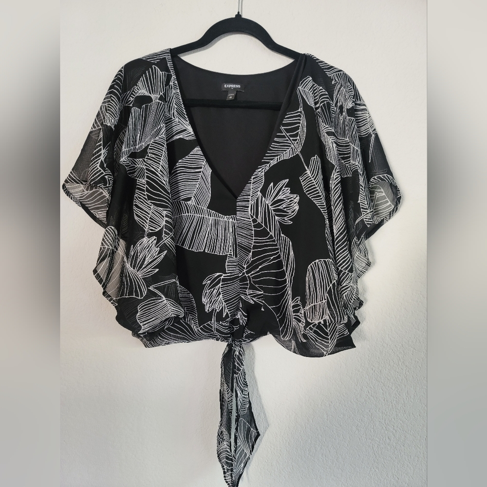 EXPRESS tropical print crop top